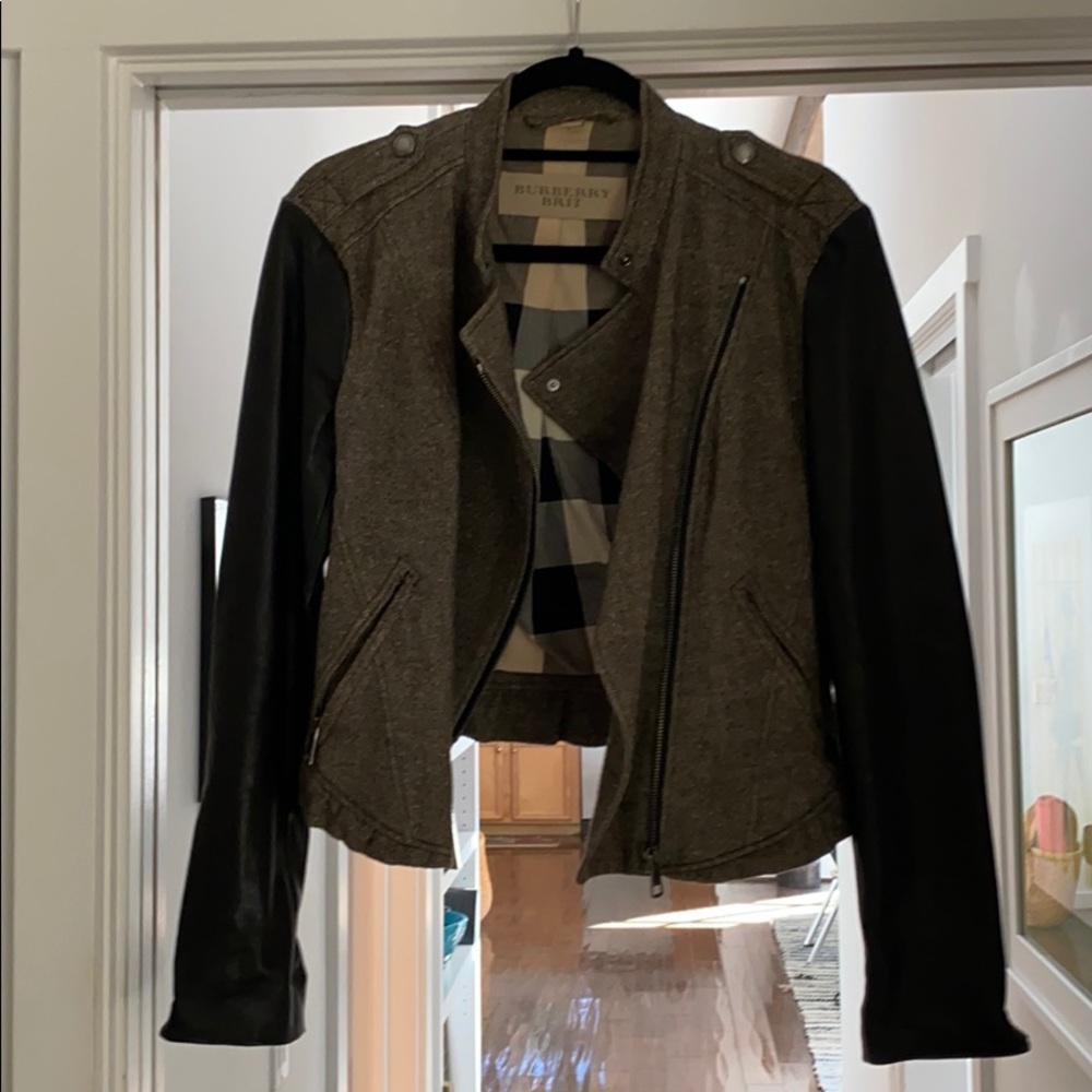 Tweed & leather jacket